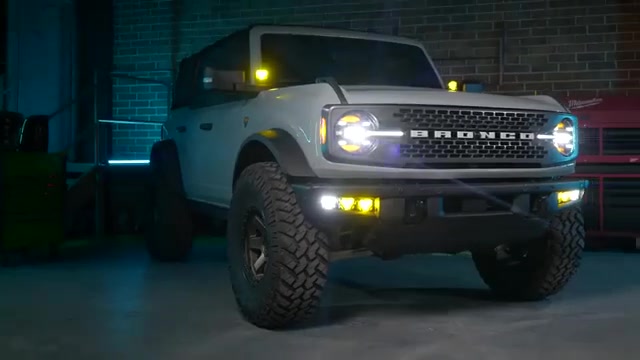 Morimoto 4Banger pod lights for 2021+ Ford Bronco intro shot