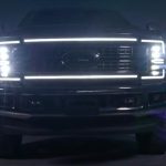 Morimoto XBG DRL LED grille for 2017-2019 Ford Super Duty shown before install