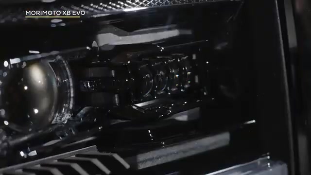 XB Evo headlight showing titanium and piano black internals